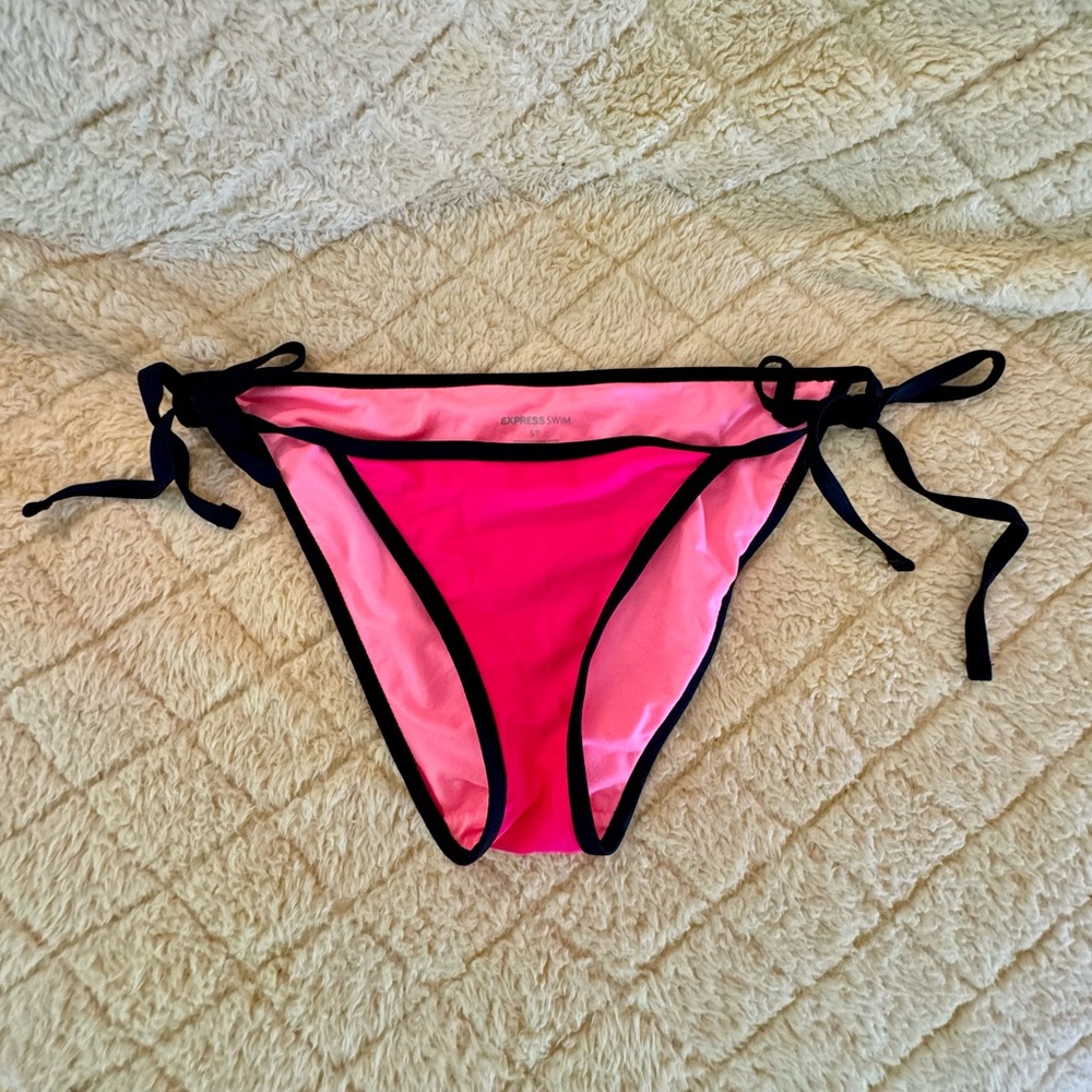 Neon Pink Express Swim Side Tie Bikini Bottoms
